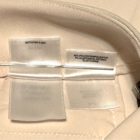(8) ANNE KLEIN FLY FRONT EXTENDED TAB BOXIE PANT CREAM COLORED Tapered Leg - Picture 12 of 16